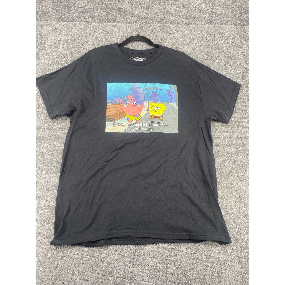 SpongeBob SquarePants Hybrid Mens Large Black T-Shirt Maybe Because Youre Ugly